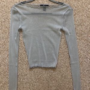 Sheer Silver Crop Top